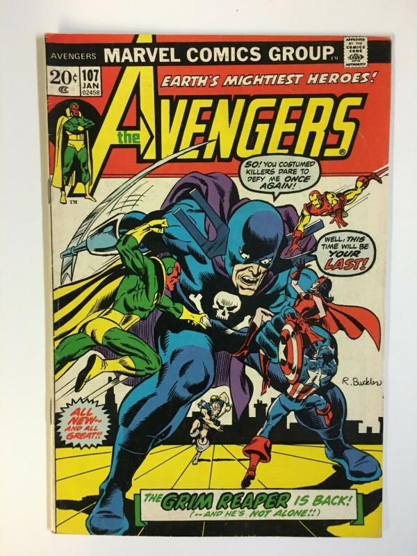 AVENGERS 107 FINE Jan. 1973 Grim Reaper COMICS BOOK