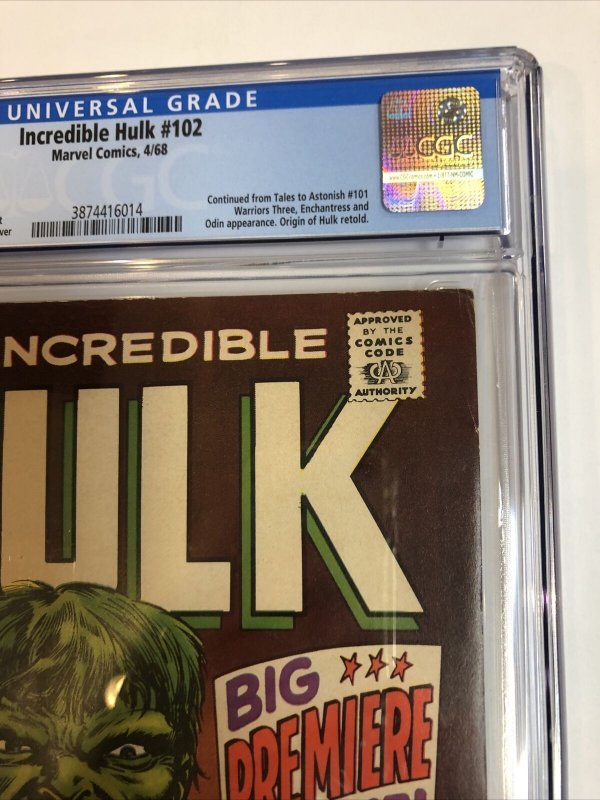 Incredible Hulk (1968) # 102 (CGC 6.5 OWWP) | 1st Issue