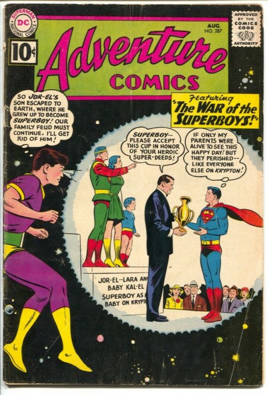 Adventure #287 1961-DC-Superboy-1st Bizarro Perry White & Jimmy Olsen-VG