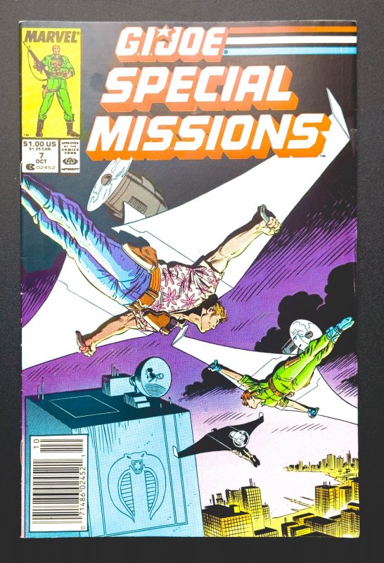 G.I. Joe Special Missions #7 (1987) - Newsstand Skydiving Cover & Cobra HQ - VF+