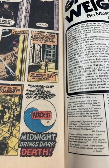 Special Marvel edition #15 (1973)1st shang chi -master Kung fu some spine roll