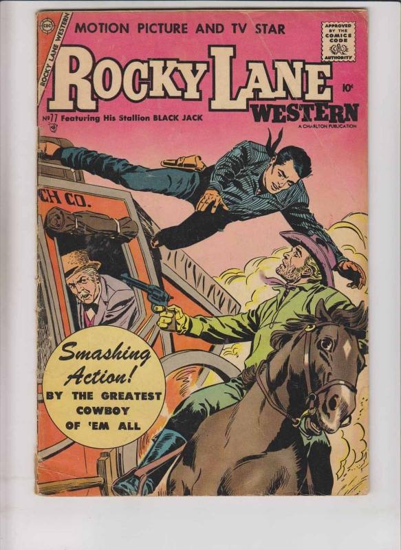 Rocky Lane Western #77 GD october 1957 - charlton comics - western - black jack