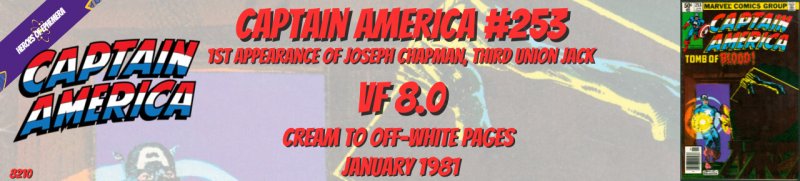 Captain America 253 VF 8.0 3rd Union Jack Marvel 1981