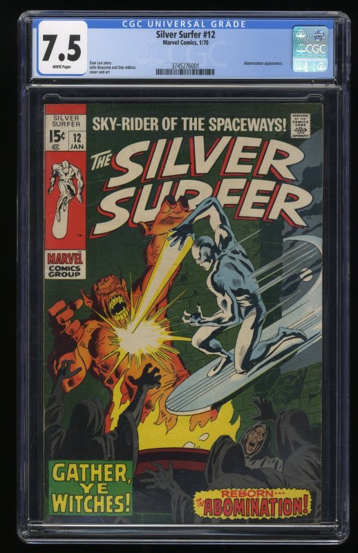 Silver Surfer #12 CGC VF- 7.5 White Pages Beyonder! Marshall Rogers Art!