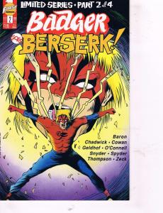 Badger Goes Berserk Complete First Comics Ltd Series # 1 2 3 4 Baron Cowan TW26