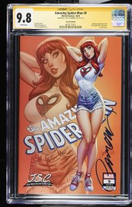 AMAZING SPIDER-MAN #9 MARVEL 2025 J SCOTT CAMPBELL VARIANT SIGNED CGC SS 9.8 NM