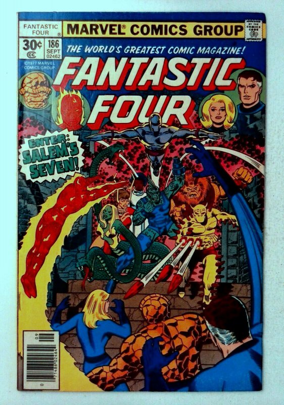 Fantastic Four #186 Marvel 1977 FN-Key 1st Team Appearance Salem's Seven Comic