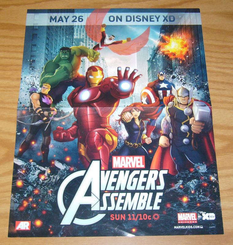 Avengers Assemble poster - 13.5  x 10 - disney XD - iron man - thor - hulk