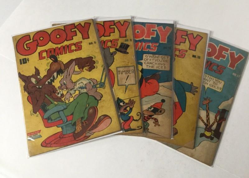 Goofy Comics 4.0-5.5 6 9 11 12 17 Nedor Publishing