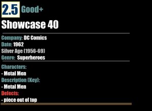 Showcase 40 (1962) GD+ Metal Men Silver Age DC Comics