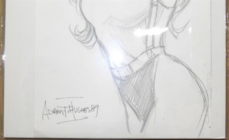 ADAM HUGHES Original Comic Book Sketch Art Drawing She-Hulk Signed and Dated 