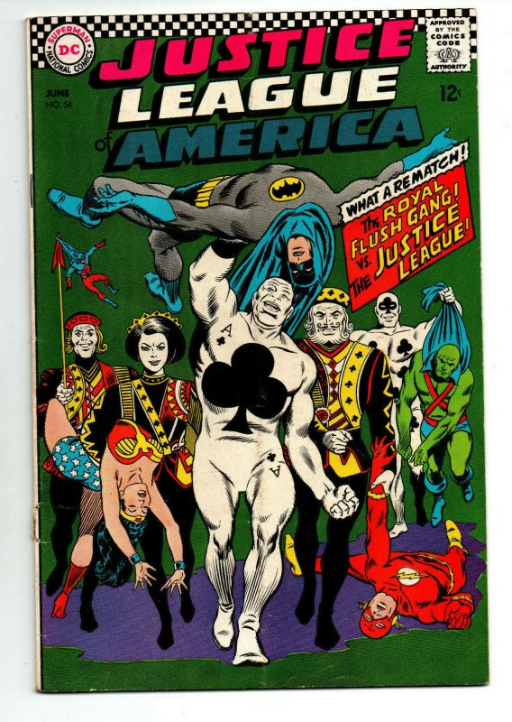 Justice League of America #54 - vs the Royal Flush Gang - 1967 - FN 