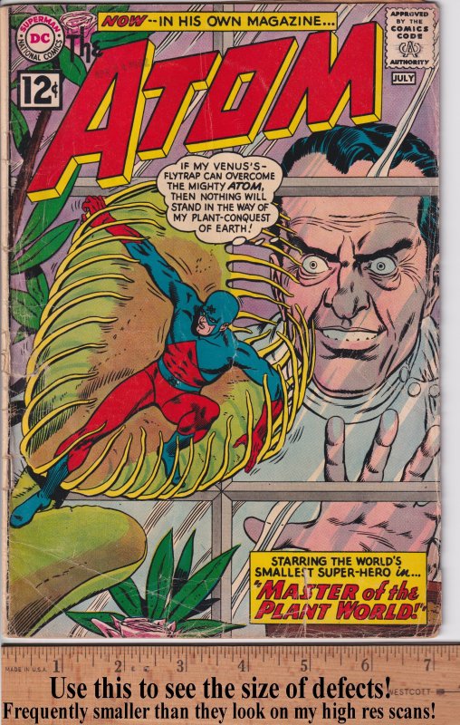 ATOM #1 (Jun 1962) GD 2.0. Introduction of Plant Master, 1st appearance Maya