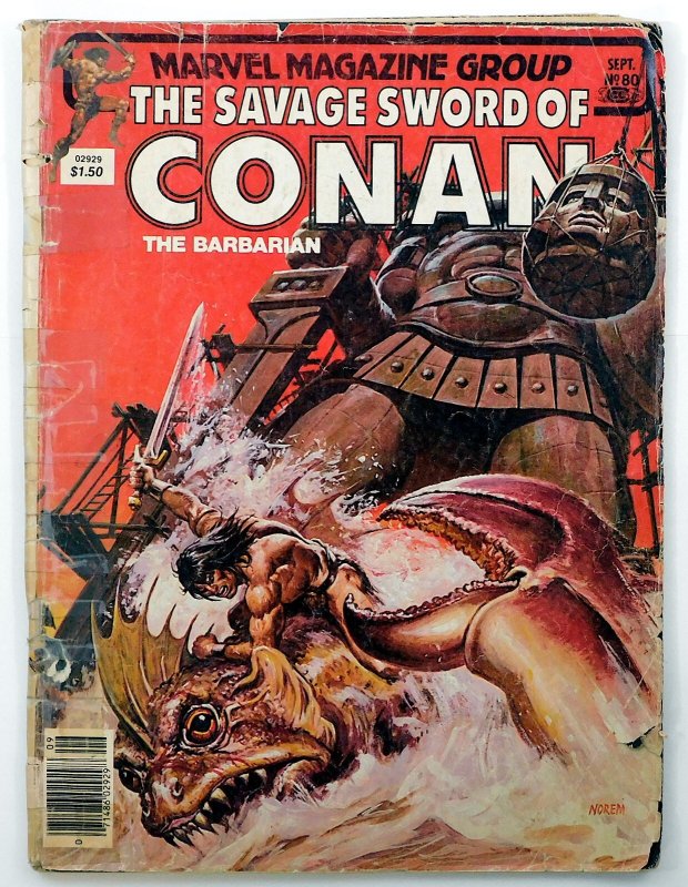 The Savage Sword of Conan #80 Marvel Magazine Group 1982 John Buscema