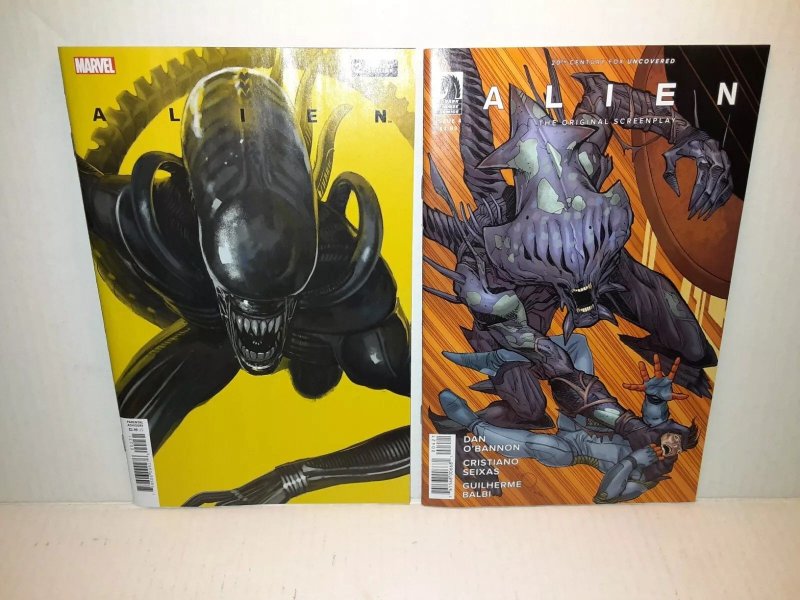 ALIEN #2 VARIANT COVER MARVEL + ALIEN #4: ORIGINAL SCREENPLAY - FREE SHIPPING