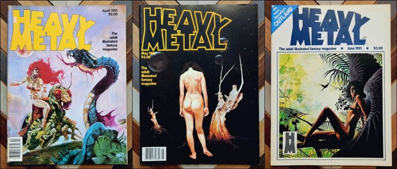 HEAVY METAL Vol.5 #1, 2, 3 (HM 1981) Sharp Set Of 3 FANTASY Legendary Creators