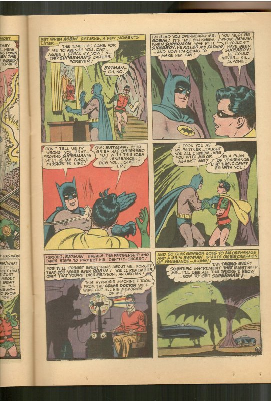 WORLD'S FINEST 153 F- 5.5 BATMAN SLAPS ROBINS FACE;KEY COLLECTOR!