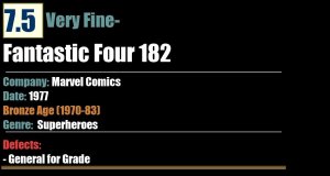Fantastic Four 182 (1977) VF- 7.5 Bronze Age Marvel Comics