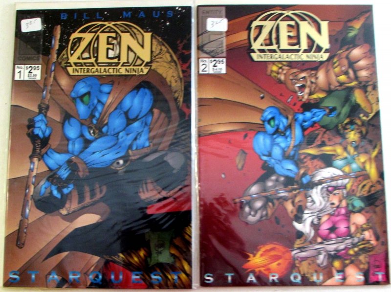 Zen Intergalactic Ninja StarQuest Lot of 2 #1, 2 Entity (1994) Comic Books