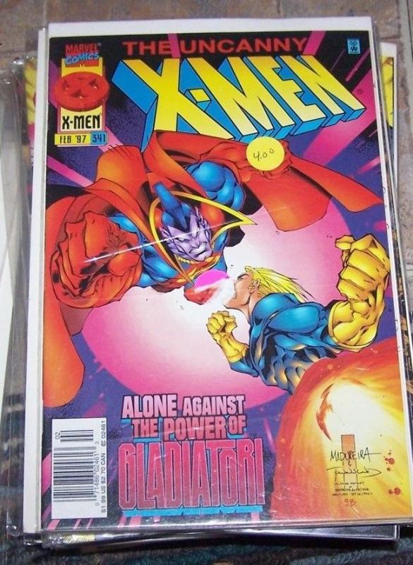 Uncanny X-Men #341 (Feb 1997, Marvel) gladiator vs cannonball shr'iar