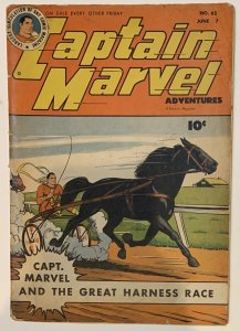 (1946) Captain Marvel Adventures #62 The Great Harness Race! CC Beck Cover Art