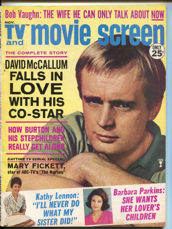 TV Movie Screen-David McCallum-Barbara Parkins-Bob Vaughn-Nov-1965