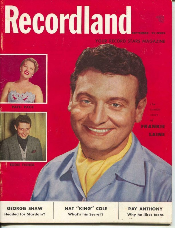 Recordland-Ray Anthony-Frankie Laine-Patti Page-Eddie Fisher-Sept-1954