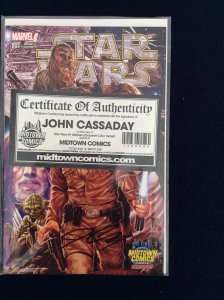 STAR WARS 001 MIDTOWN COMICS EXCLUSIVE VARIANT COVER SIGNED WITH COA NM.