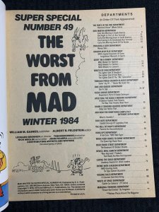 1984 Winter MAD SUPER SPECIAL Magazine #49 VG 4.0 with Wall Signs Insert