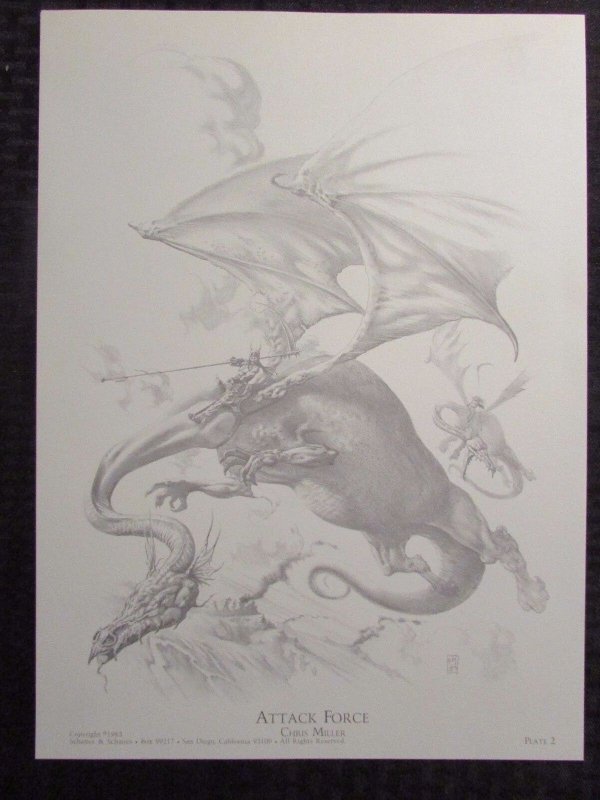 1983 DRAGON REALM Portfolio by Chris Miller SIGNED #318/1500 NM/VF 11x15