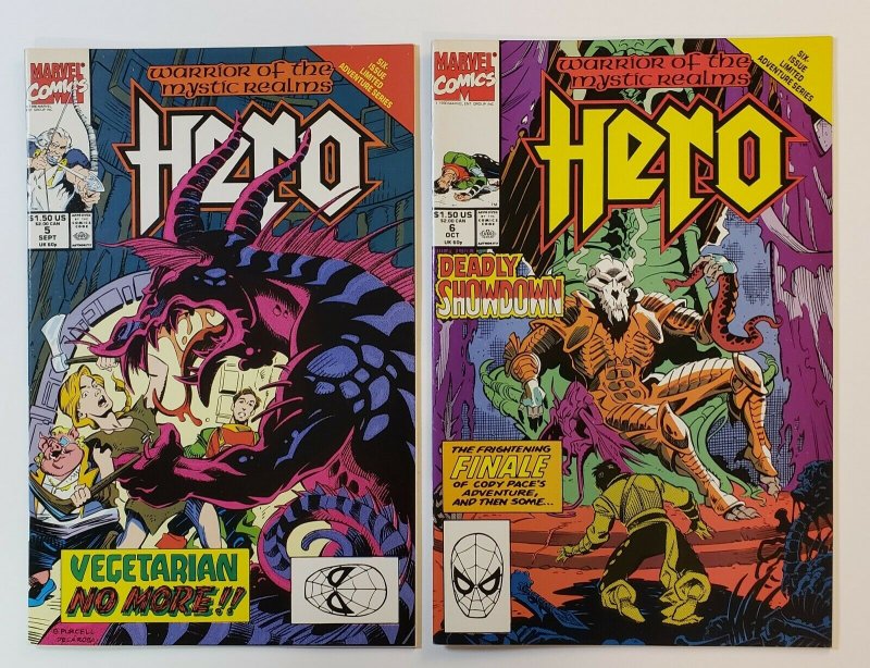 Hero: Warrior Of The Mystic Realms #1-6 Complete Set Marvel Comics 1990 VF/NM