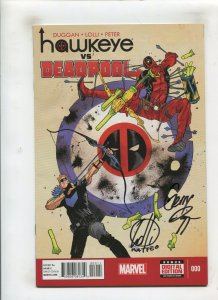 HAWKEYE VS. DEADPOOL #0 (9.2) 1ST JANE FOSTER AND SPIDER GWEN, SIGNED!! 2014