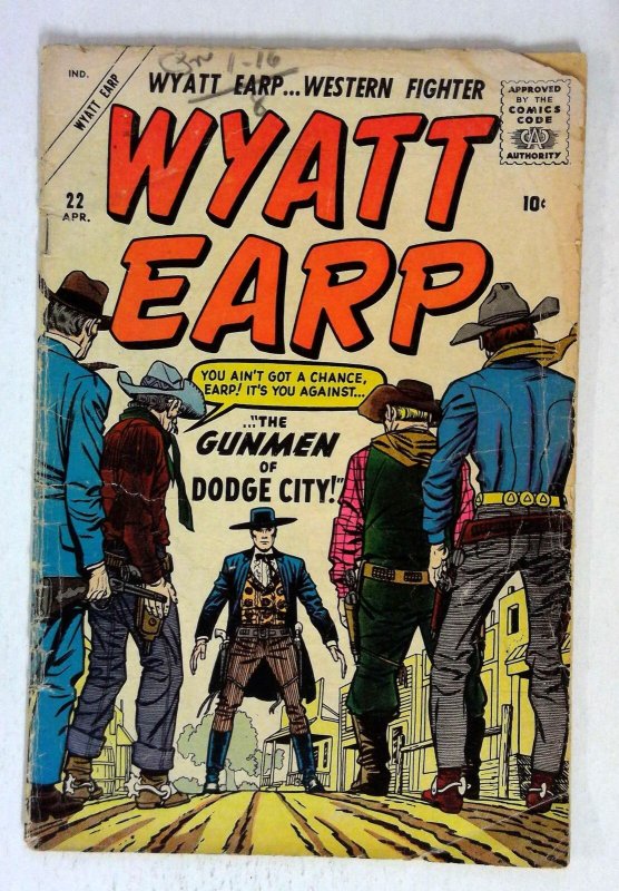 Wyatt Earp #22 Gunmen of Dodge City Marvel (1960) G