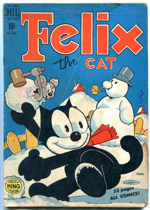 Felix the Cat #13 1950- Golden Age Funny Animal- snowman cover G