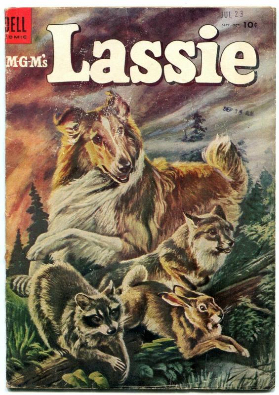 LASSIE #18-1954-MOVIE-TV-COLLIE-FOREST FIRE-vg