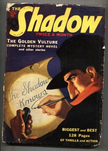 The Shadow Pulp July 15 1938-The Golden Vulture- Maxwell Grant VG