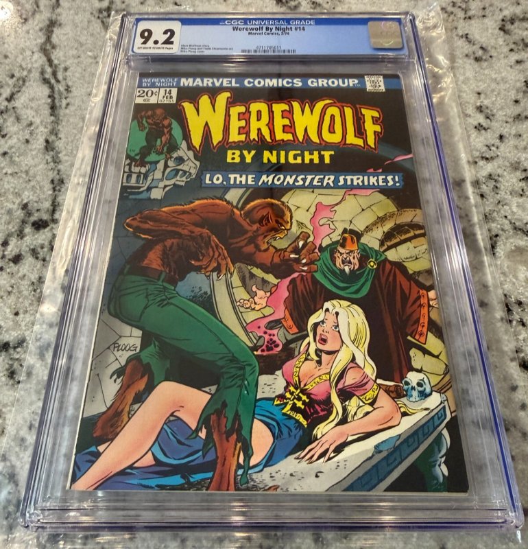 Werewolf By Night # 14 CGC Graded 9.2 Marvel Comic Book Mike Ploog Cover JH33