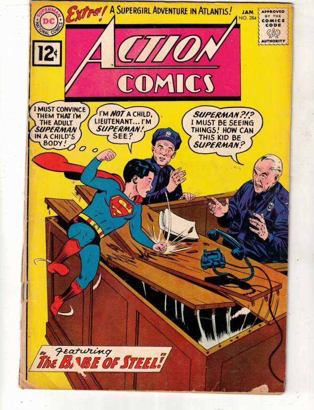 Action Comics #284 (1962) VG 50% OFF SALE NOW Super Baby! Supergirl! Mon-El Wow!