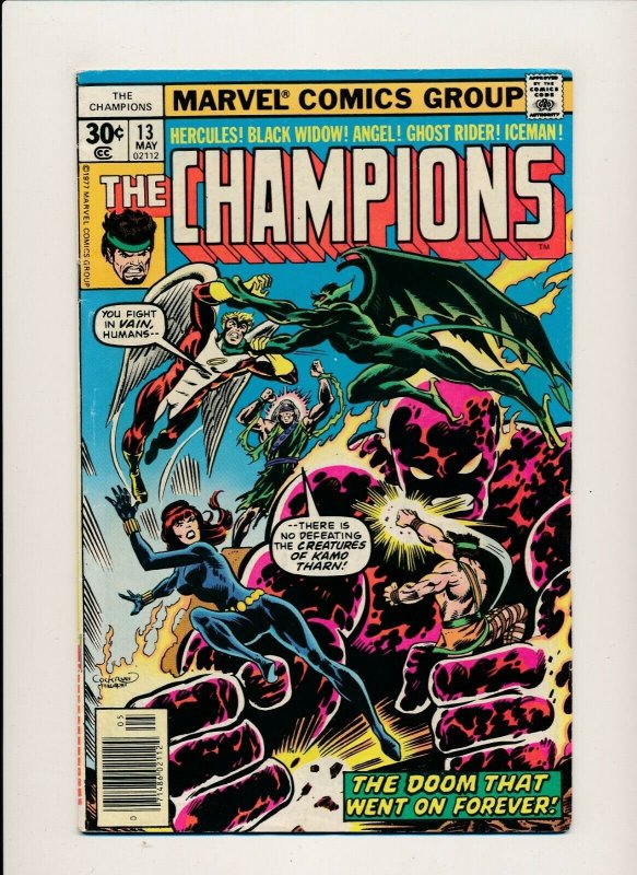 Marvel 1977 THE CHAMPIONS#13 Ghost Rider/Iceman/Black Widow FINE (PF890)