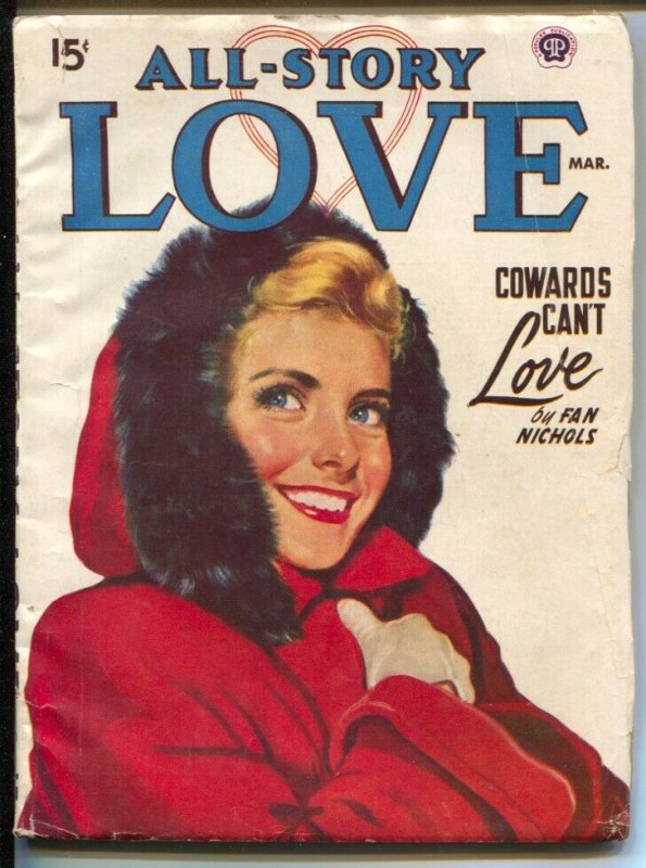 All Story Love 3/1950-pin-up girl cover-female pulp fiction authors-VG+
