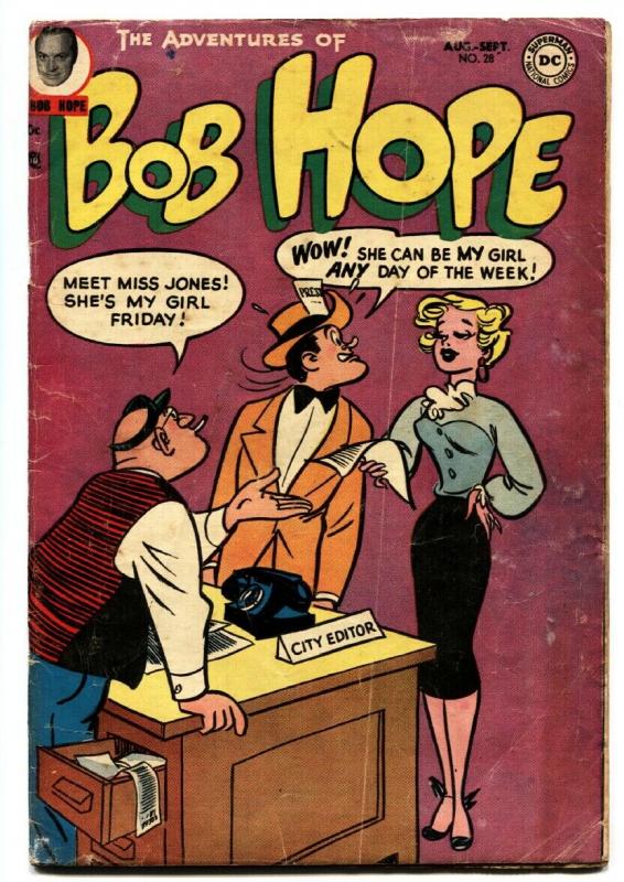 ADVENTURES OF BOB HOPE #28 comic book Nice GGA cover DC 1954