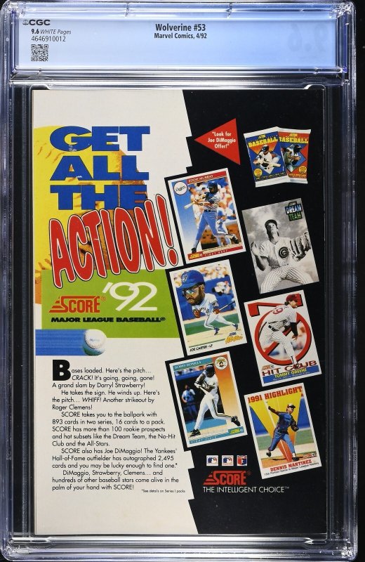 Wolverine #53 (4/92) Graded CGC 9.6