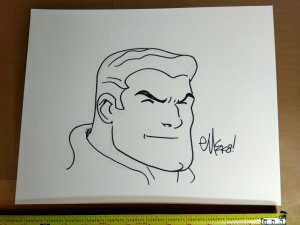 Original ED MCGUINNESS Captain Marvel Comic Art Sketch!