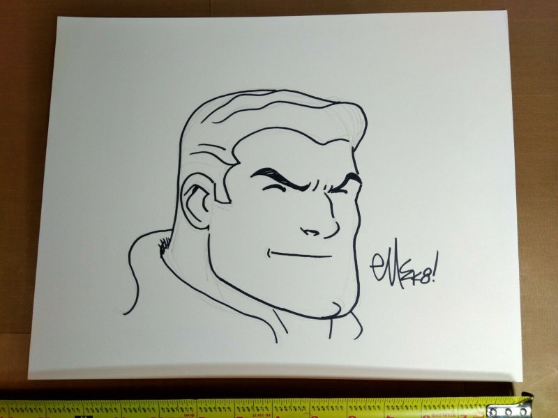 Original ED MCGUINNESS Captain Marvel Comic Art Sketch!