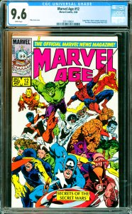 Marvel Age #12 CGC Graded 9.6 Spider-Man's black costume concept art. Pre-dat...