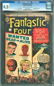 Fantastic Four #7 (1962) CGC Graded 4.5 - 1st App Kurrgo