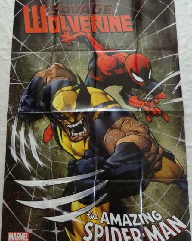 SAVAGE WOLVERINE AMAZING SPIDER-MAN Promo Poster 24 x 36 2013 MARVEL Unused 302