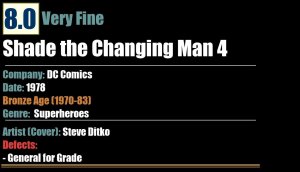 Shade the Changing Man 4 (1978) VF 8.0 Bronze Age DC Comics