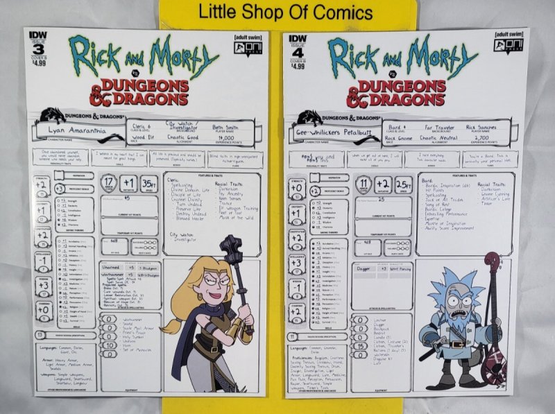Rick and Morty Vs. Dungeons & Dragons #1 2 3 4 Complete Set Cover B Variant 2019