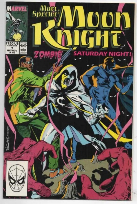 MOON KNIGHT #7 VF+ Marc Spector 1989 Zombie Marvel more MK in store